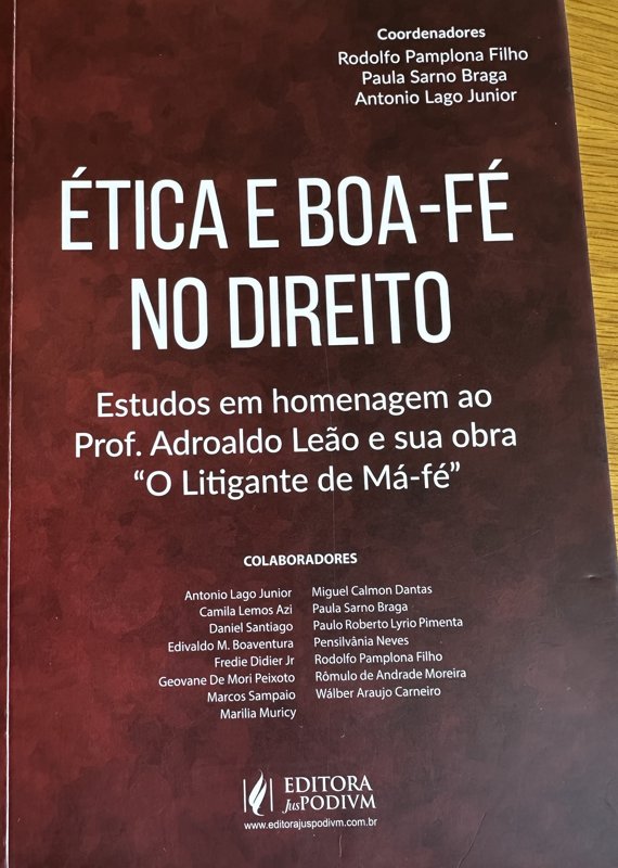 Capa do livro Ética e Boa-Fé no Direito